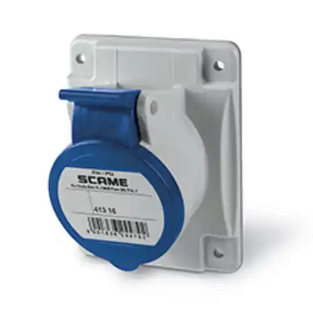 Vezi acum Priza incastrata16A 3P+E 9h 200-250V 50Hz 60Hz 70X87MM clema cu arc Scame