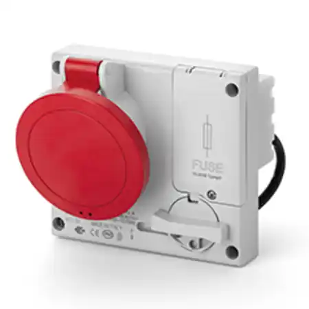 Vezi acum Priza interblocabila32A 3P+N+E 6h 346-415V 50Hz 60Hz 136X125MM terminal cu surub Cu interblocaj mecanic Scame