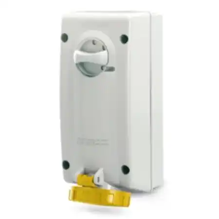 Vezi acum Priza interblocabila32A 2P+E 4h 100-130V 50Hz 60Hz 106X240MM terminal cu surub Cu interblocaj mecanic Scame