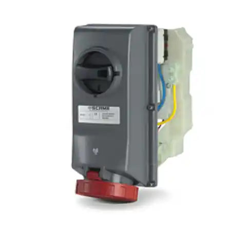 Ultima șansă Priza interblocabila32A 3P+E 6h 380-415V 50Hz 60Hz 130X260MM terminal cu surub Cu interblocaj mecanic Scame