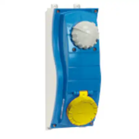 ULYSSE SWITCHED Priza din fibra cu interblocaj mecanic si suport fuzibil 16A 3P+N+E 100-130V 4H 50-60HZ IP66/IP67 Palazzoli Livrare rapidă