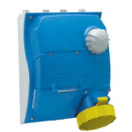 Ultima șansă ULYSSE SWITCHED Priza din fibra cu interblocaj mecanic si suport fuzibil 63A 2P+E 100-130V 4H 50-60HZIP66/IP67 Palazzoli