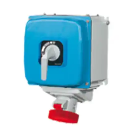 ALUPRES SWITCHED Priza din aliaj aluminiu cu interblocaj mecanic + MCCB 63A 3P+E 400V 6H Palazzoli Reducere de preț