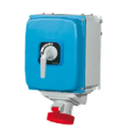 ALUPRES SWITCHED Priza din aliaj aluminiu cu interblocaj mecanic + MCCB + RCD 63A 3P+E 400V 6H Palazzoli Chilipir