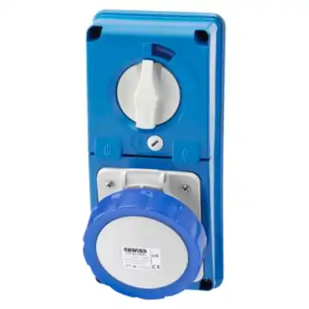 Ultima șansă Priza industriala cu interblocaj verticala - WITHOUT BOTTOM - WITH FUSE-HOLDER BASE - 3P+N+E 32A 200-250V - 50/60HZ 9H - IP67 Gewiss