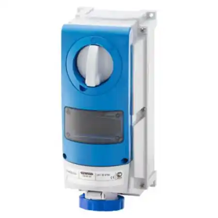 Ultima șansă Priza industriala cu interblocaj verticala - WITH BOTTOM -FOR MOUNTING MODULAR DEVICES - FOR HEAVY-DUTY USE - 3P+E 63A 200-250V-50/60HZ 9H-IP66 Gewiss