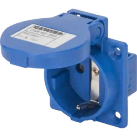 Vezi acum Priza industriala de tablou-incastrat-OUTLET SOCKET - STANDARD GERMAN - 2P + E 16A 230V 50 / 60Hz - 50x50 - BLUE - WIRING ȘURUB Gewiss