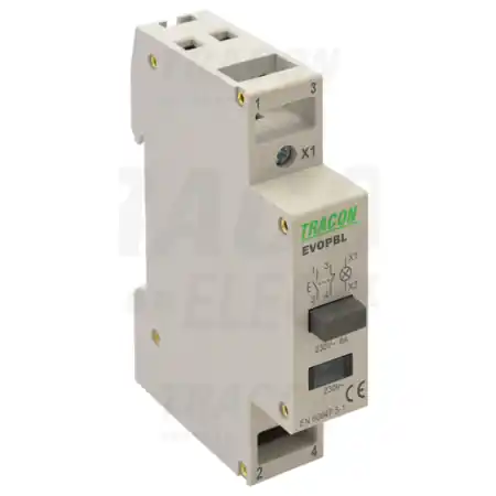 Buton modular cu semnalizareluminoasa EVOPBL 230V, 50Hz, 1NO+1NC, LED, Ith:16A, AC-14, Ie:6A Tracon Cel mai vândut