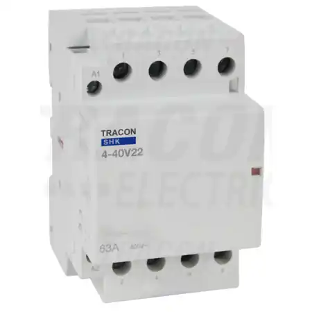 Cel mai bun preț Contactor modular SHK4-40V22 230V AC, 50Hz, 3 Mod, 2×NO+2×NC, AC1/AC7a, 40A Tracon