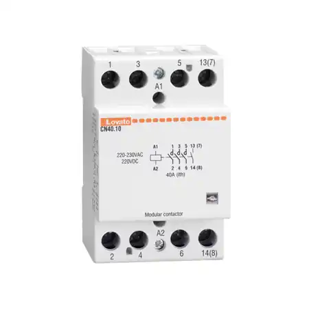 Retur gratuit Contactor modular pentru iluminat,40A AC1, 220…230VAC (4NO) Lovato
