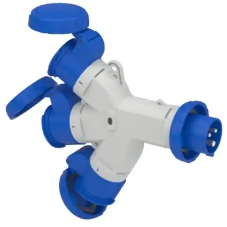 Bestseller Adaptor multiplu Mureva, 3 prize industriale, 16 A, 2P+T, 220V AC, IP67 Schneider