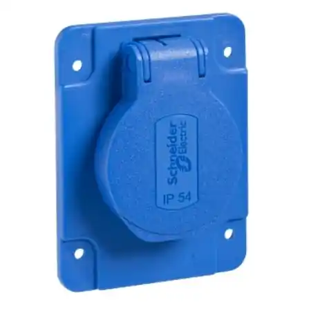 Super ofertă Priza SCHUKO,Albastru-2P+E- 10/16A, 250 V Ip54, Incastrata, Lateral Schneider