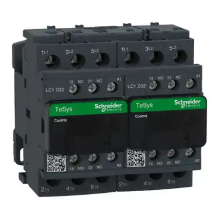 Calitate înaltă Contactor inversor, TeSys Deca, 3P(3NO), AC-3, <=440V, 32A, bobina 220V AC 50/60Hz, borne cu surub Schneider