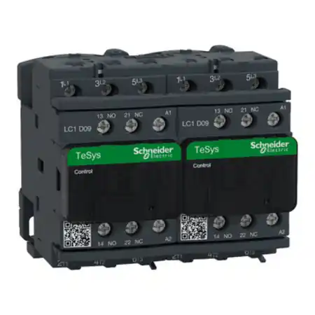 Cel mai vândut Contactor inversor, TeSys Deca, 3P(3NO),AC-3, <=440V 9A, bobina 240V AC 50/60Hz, borne cu surub Schneider