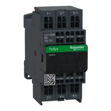 Transport gratuit Contactor, TeSys Deca, 3P(3NO), AC-3/AC-3e, <=440V, 9A, bobina 24V CC, terminale cu arc Schneider
