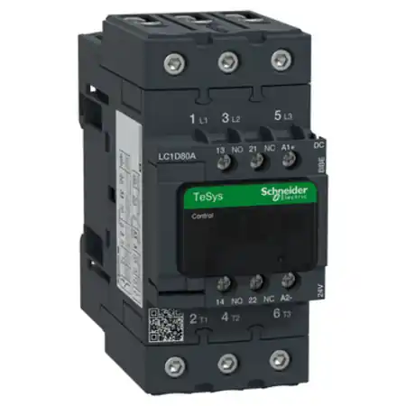 Retur ușor Contactor Tesys D 3P 80A Ac-3 Pana la 440V Bobina 24V C.C. Schneider