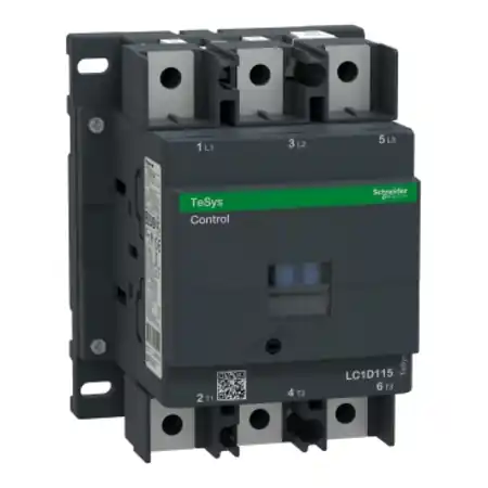 Retur ușor Contactor, TeSys Deca, 3P(3NO), AC-3/AC-3e, <=440V, 115A, bobina 240V AC 50/60Hz, terminale cu papuci/bare Schneider