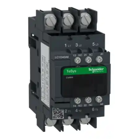 Vezi acum Contactor TeSys D, 3P(3 NO), c.a.-3, <= 440 V 40 A, 24 V c.a. bobina 50/60 Hz Schneider