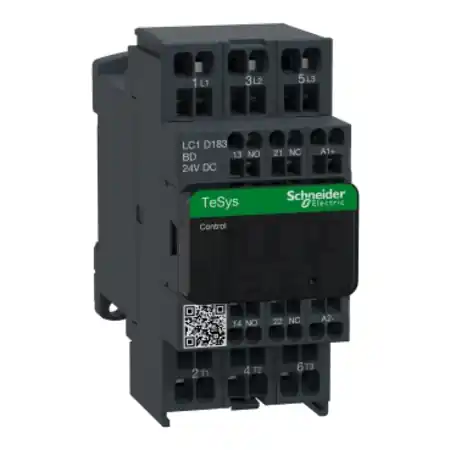 Ultima șansă Contactor TeSys D, 3P(3 NO), c.a.-3, <= 440 V 18 A, 24 V c.c. bobina Schneider