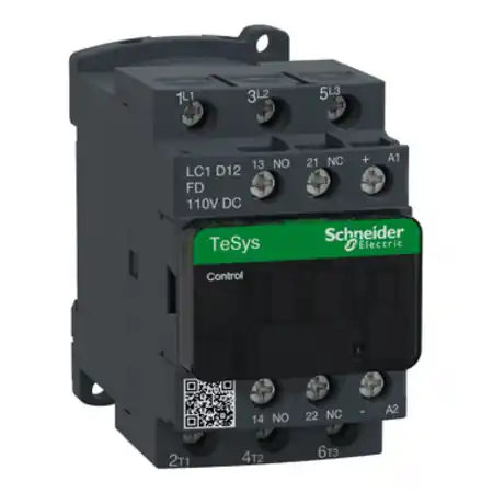 Ultima șansă Contactor, TeSys Deca, 3P(3NO), AC-3/3e, <=440V, 12A, bobina 110V CC, borne cu surub Schneider