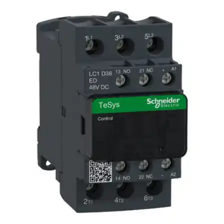 Calitate înaltă Contactor, TeSys Deca, 3P(3NO), AC-3/AC-3e, <=440V, 38A, bobina 48V CC, borne cu clema cu surub Schneider