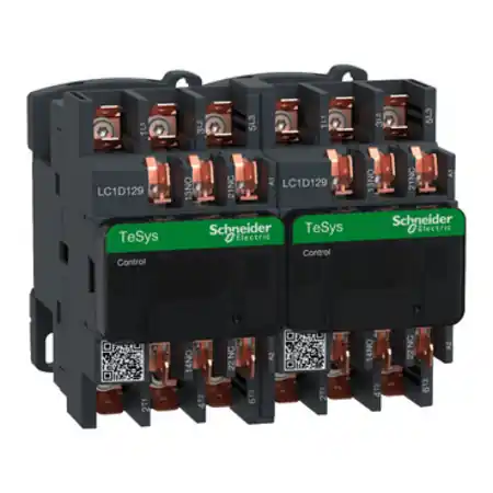Calitate înaltă Contactor inversor, TeSys Deca, 3P(3NO), AC-3, <= 440V 12A, bobina 24V AC Schneider