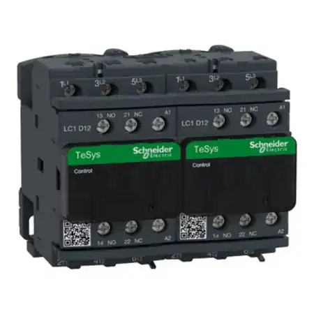 Super ofertă Contactor inversor, TeSys Deca, 3P(3NO), AC-3, <=440V 12A, bobina 120V AC 50/60Hz, borne cu surub Schneider